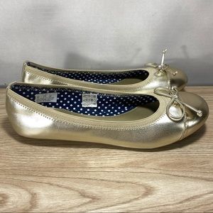Sperry Metallic Gold Ballet Flats 4m